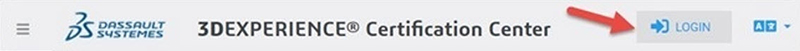 Screenshot of login area of 3DEXPERIENCE Certification Center