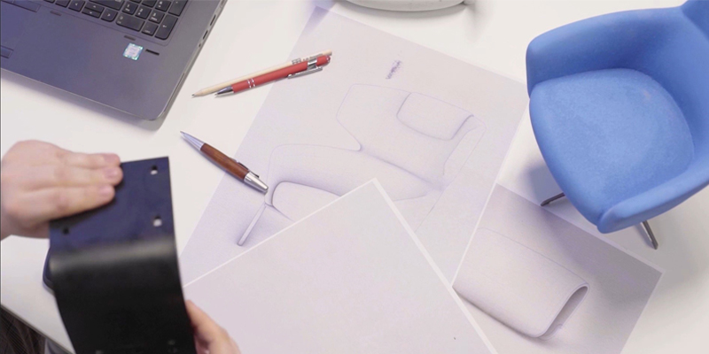 reviewing product design drawings