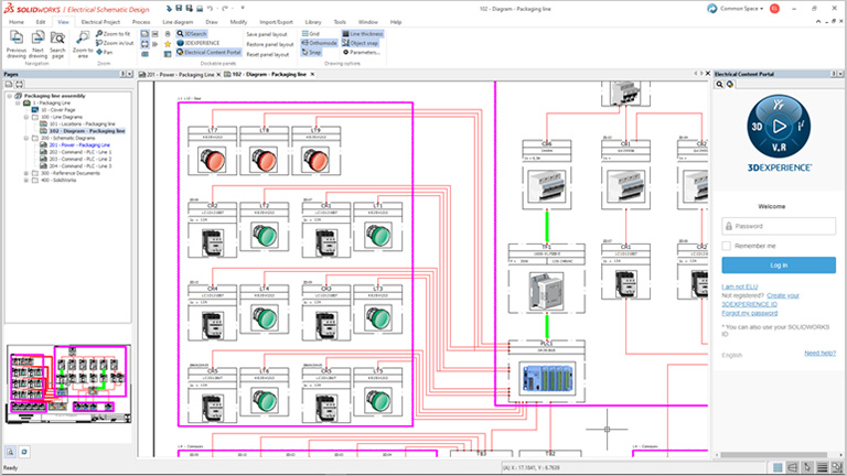 Electrical schematic designer user interface showing design automation