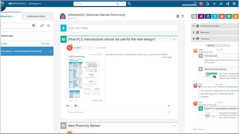 Electrical Schematic Designer user interface showing a collaboration