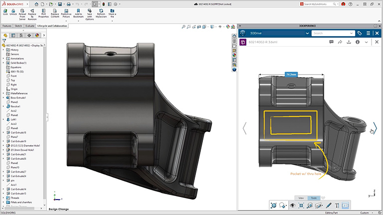 3D model showing documentation of design - SOLIDWORKS