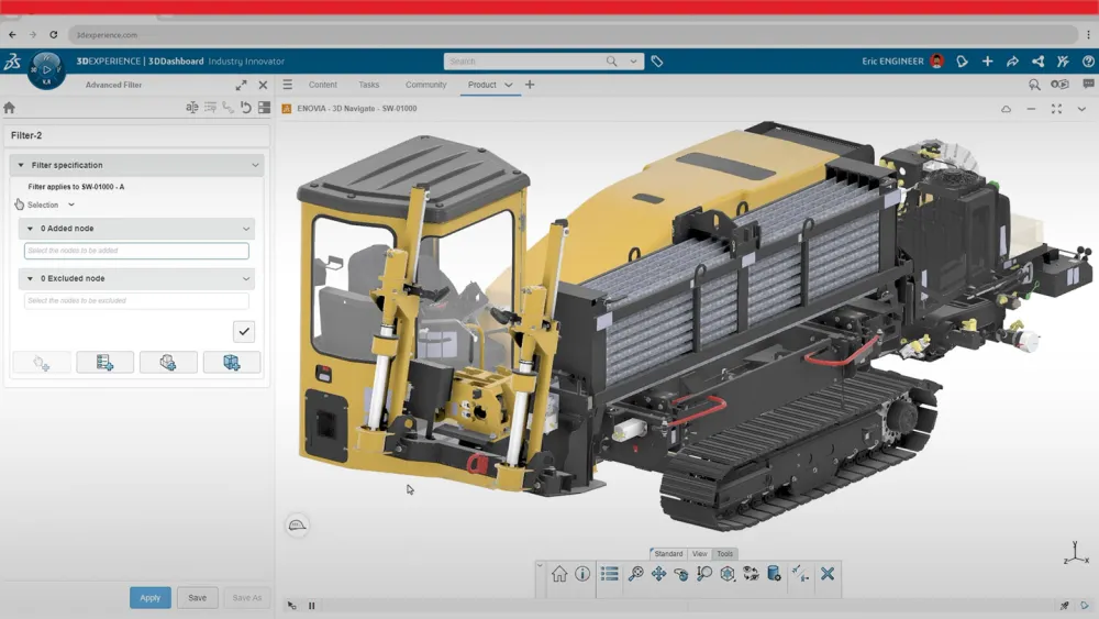 SOLIDWORKS screenshot showing Selective Loading function with 3D model of vehicle