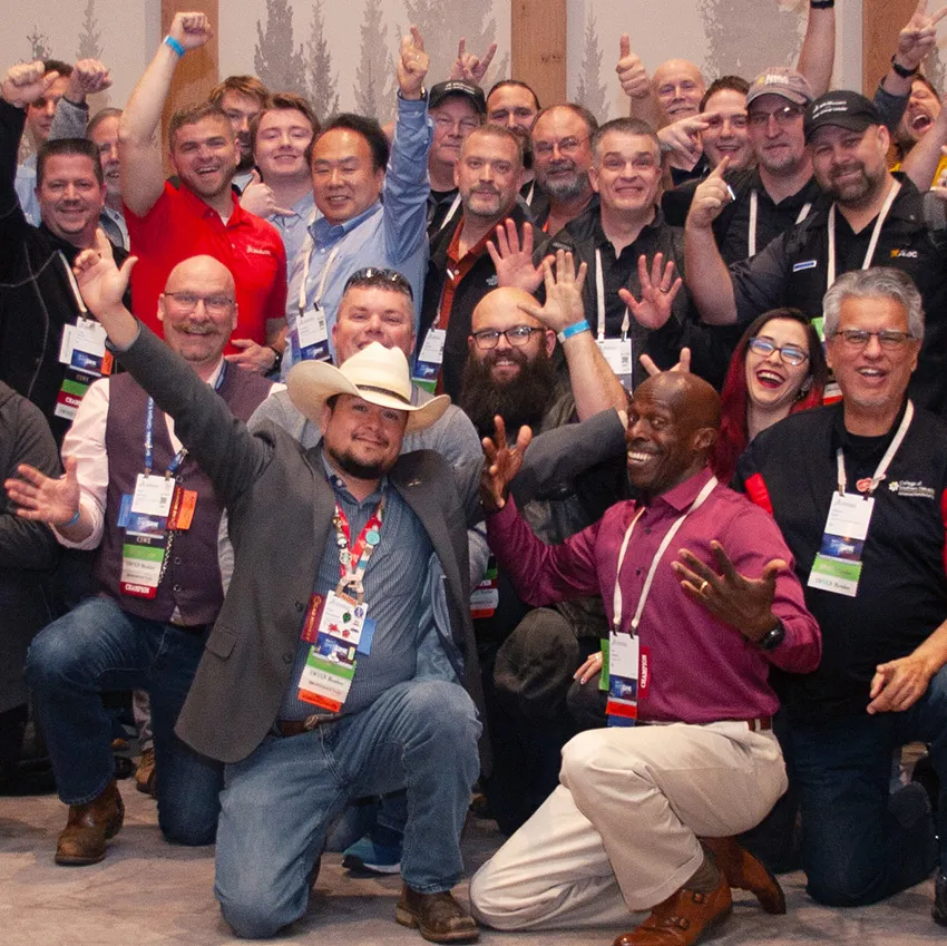 SWUGN members smiling in group photo - SOLIDWORKS