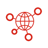 SOLIDWORKS Icon showing globe with networked centers