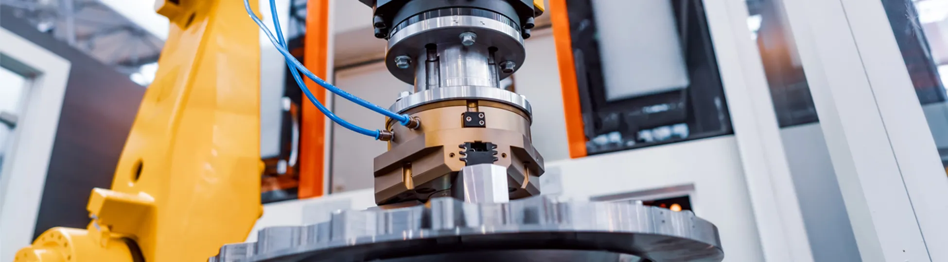 Close up view of manufacturing machine