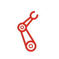 Icon showing a simple robotic arm