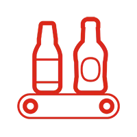 icon showing bottles on assembly line