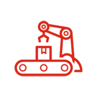 SOLIDWORKS icon showing robotic arm on manufacturing assembly line