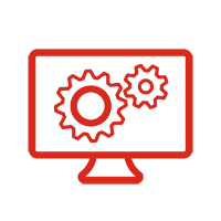 SOLIDWORKS icon showing a gears on a computer screen