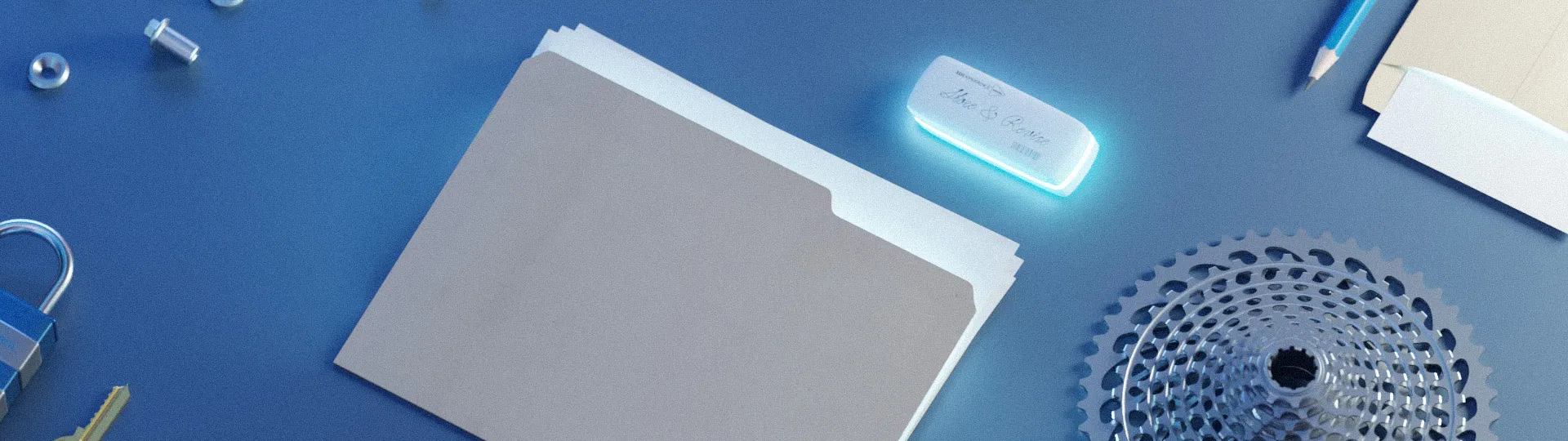 Design tools with folder on desk - SOLIDWORKS cloud services