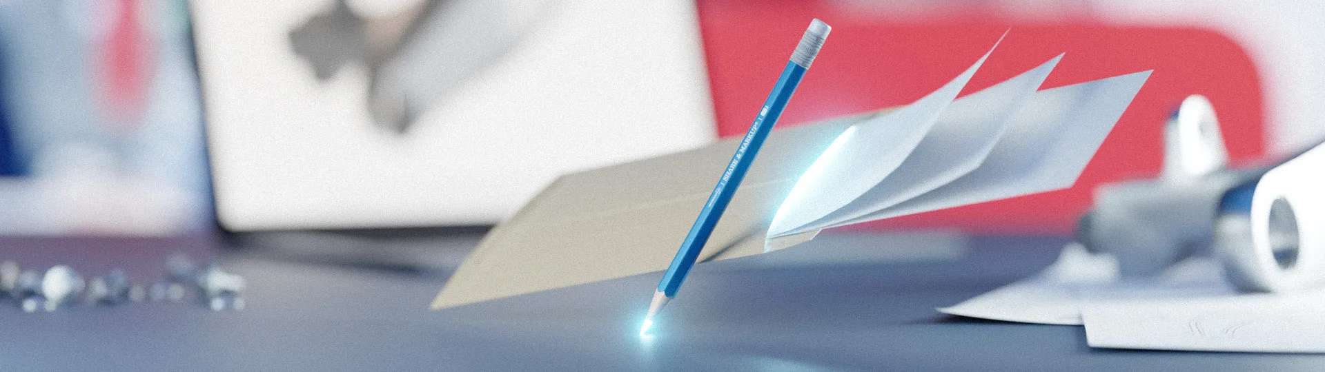 Design pencil with glowing tip - SOLIDWORKS cloud services