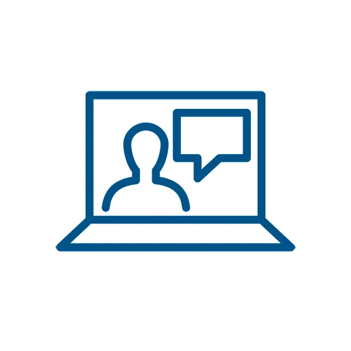 online training icon with a person and dialogue bubble - SOLIDWORKS