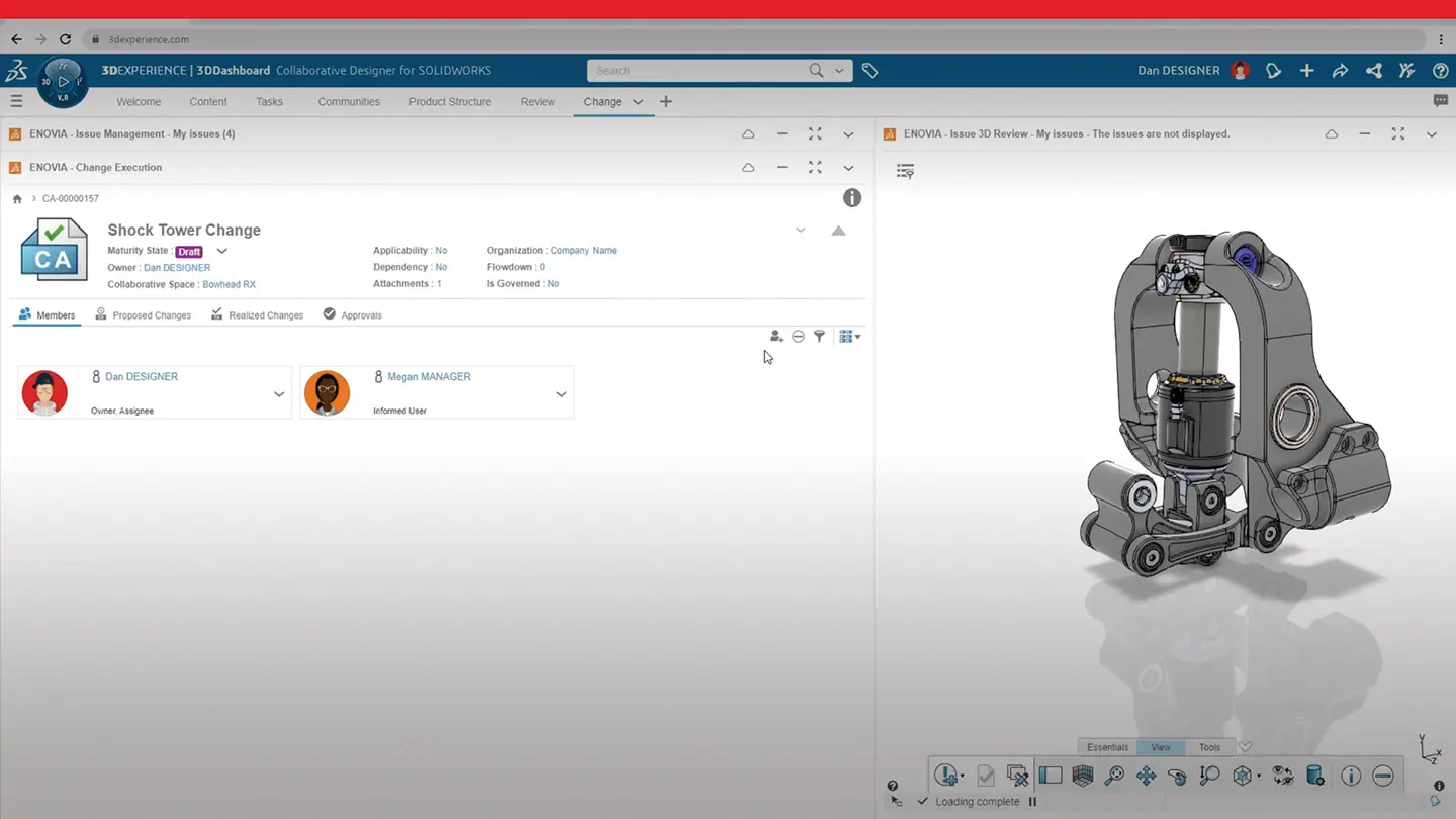 3D model of a part with related data - SOLIDWORKS Cloud Services
