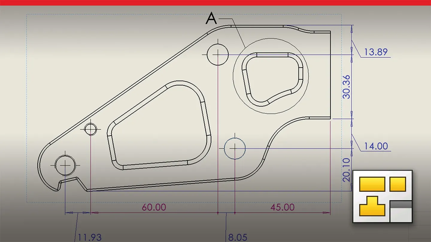 Drawing of 3D modelled part - SOLIDWORKS