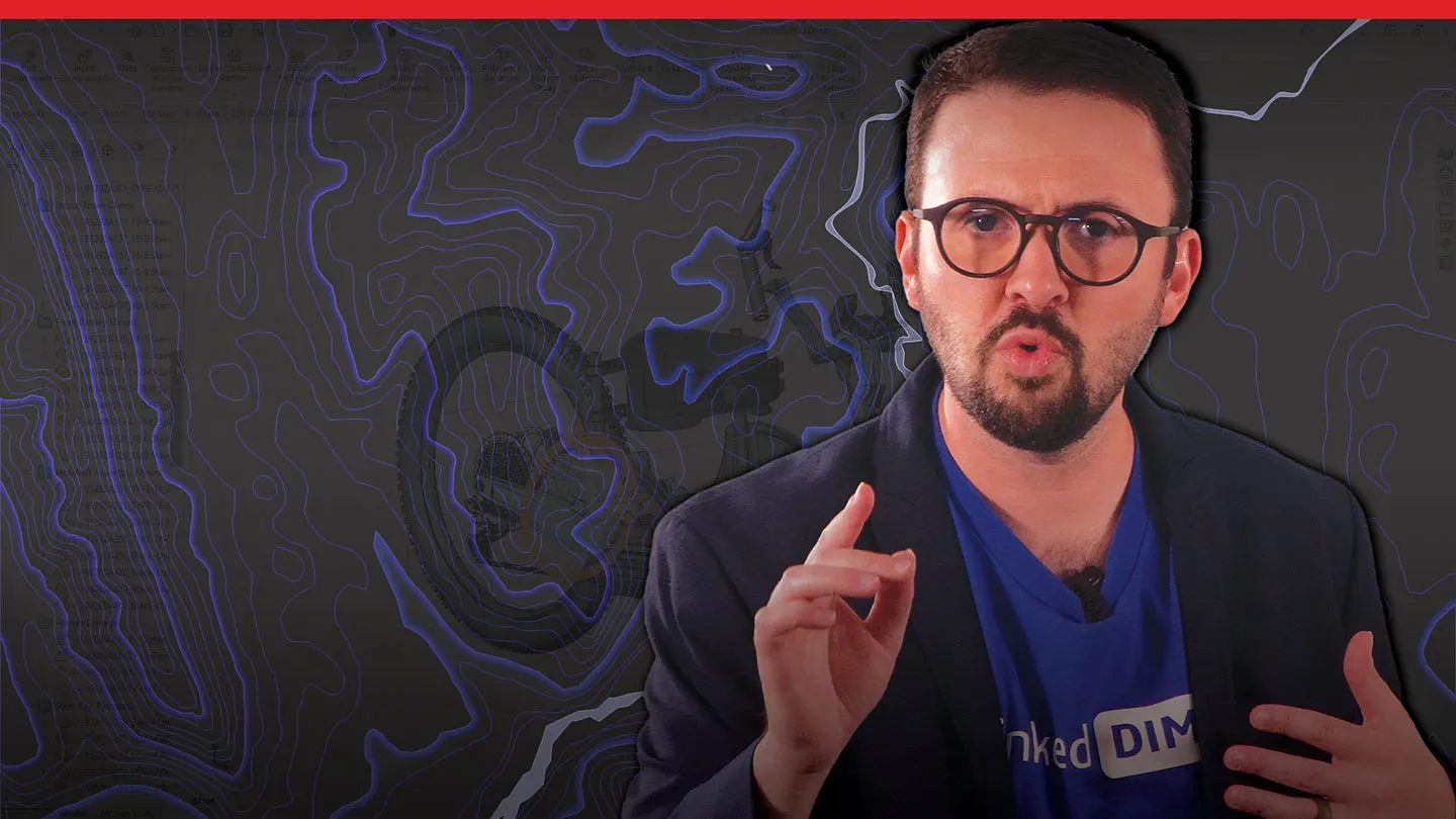 Person in glasses explaining - work faster with SOLIDWORKS