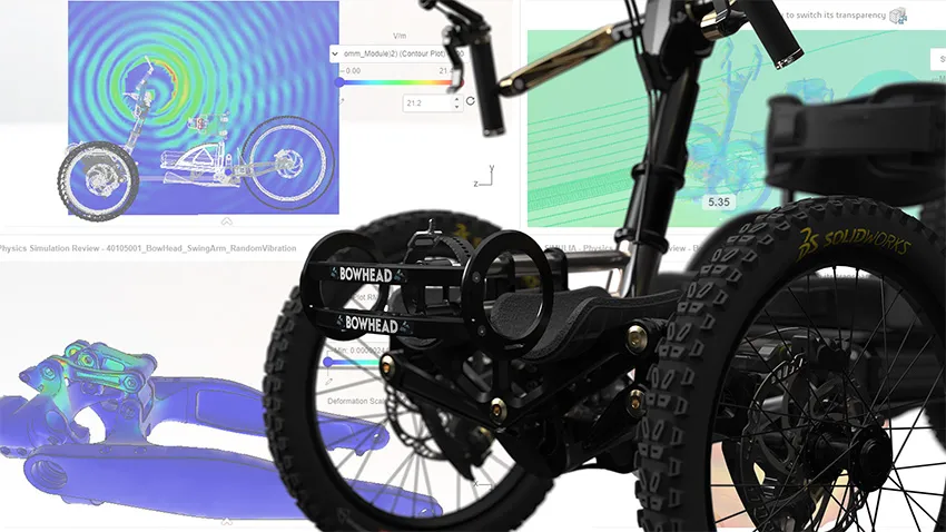 3D rendering of Bowhead adaptive e-bike - SOLIDWORKS
